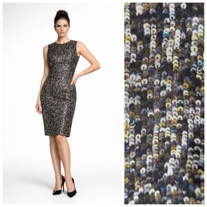 Dolce & Gabanna Midi Sheath Dress EU 46/US M Acetate Sequin Print Silk